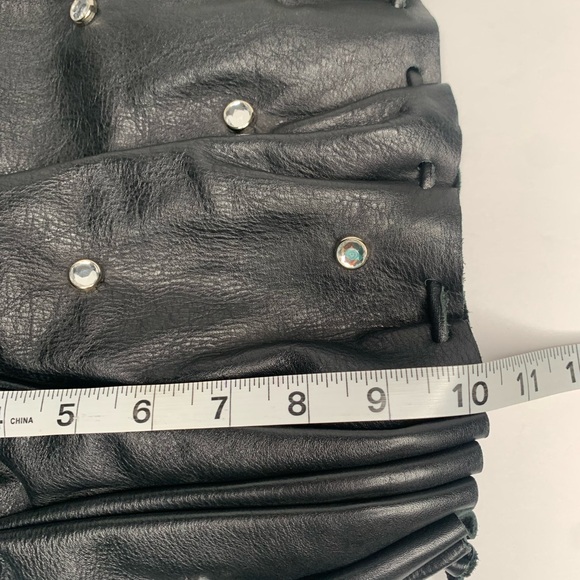 DAVID GALEN WOMENS SCRUNCHED LEATHER SHOULDER BAG PURSE WITH BLING - Picture 12 of 14